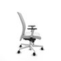 Piqueras Y Crespo Chaise de bureau Albacete confidente blanche avec mécanisme synchrone et accoudoirs ByN