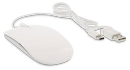 LMP Easy Mouse USB-C & USB-A Optique 1600 dpi Argent/Blanc