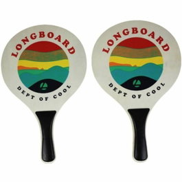 Longboard Set de raquettes de plage en bois et 1 balle Multicolore