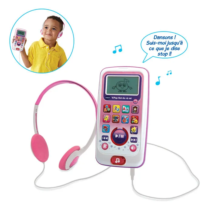 Vtech V.Pod Kid Do - Baladeur musical éducatif pour enfants 3-6 ans, couleur rose, 16 chansons, 17 mélodies, haut-parleur intégré et casque inclus
