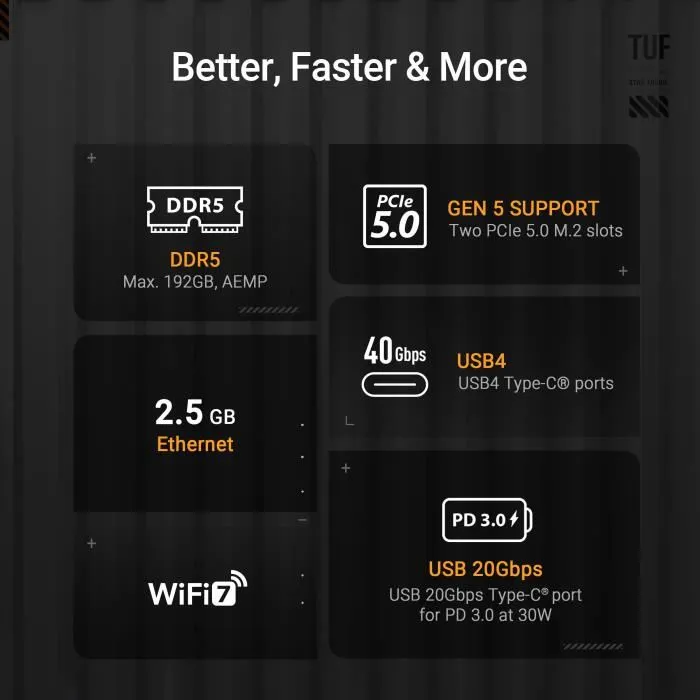 ASUS Carte Mère TUF GAMING X870-PLUS WiFi ASUS Carte Mère TUF GAMING X870-PLUS WiFi