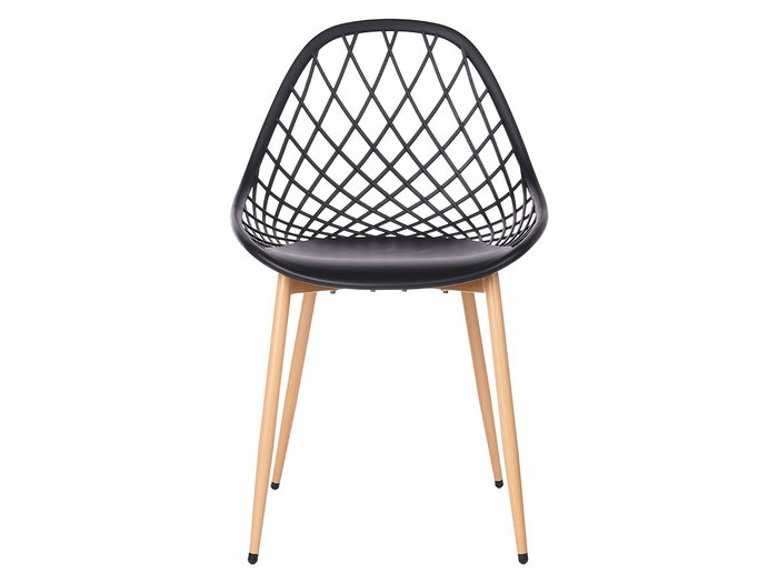 Giftdecor Silla Rejilla Noire 56x80x51cm Plastique Métal (Set de 4)