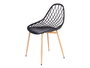 Giftdecor Silla Rejilla Noire 56x80x51cm Plastique Métal (Set de 4)