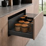 ALK System Tiroir QUBE avec côtés en verre - Réf. 1383.287 - Extraction totale, fermeture amortie, hauteur 185 mm, antracite