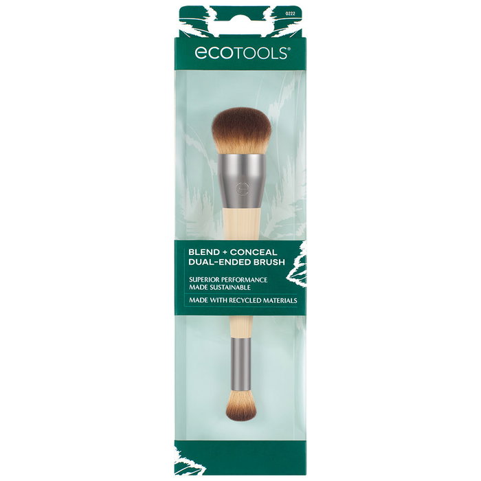 EcoTools Pinceau de Maquillage Double Usage BLEND + CONCEAL - Fond de Teint et Anti-Cernes - 2 en 1 - Finition Pro - Végans et Sans Cruauté