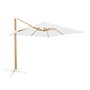 Parasol Tiber Blanc Aluminium bois de teck 300 x 300 x 250 cm