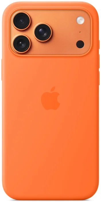 Apple Coque en Silicone avec MagSafe pour iPhone 17 Pro Max - Orange - Protection et Compatibilité Chargement Sans Fil
