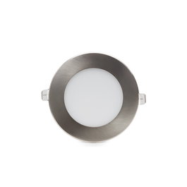 Plaque LED Circulaire 9W 900Lm Nickel Satiné Blanc Froid