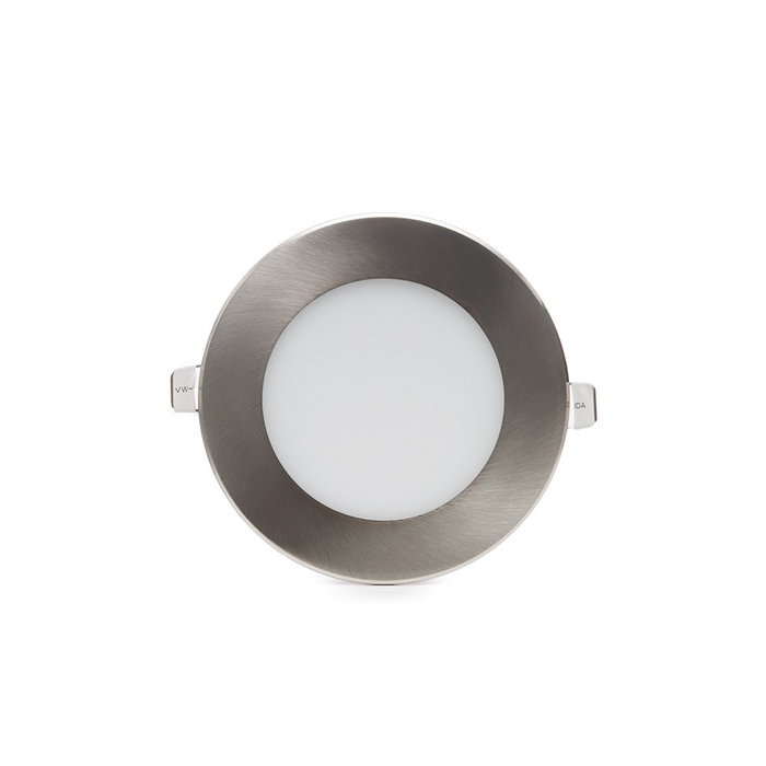 Plaque LED Circulaire 9W 900Lm Nickel Satiné Blanc Froid