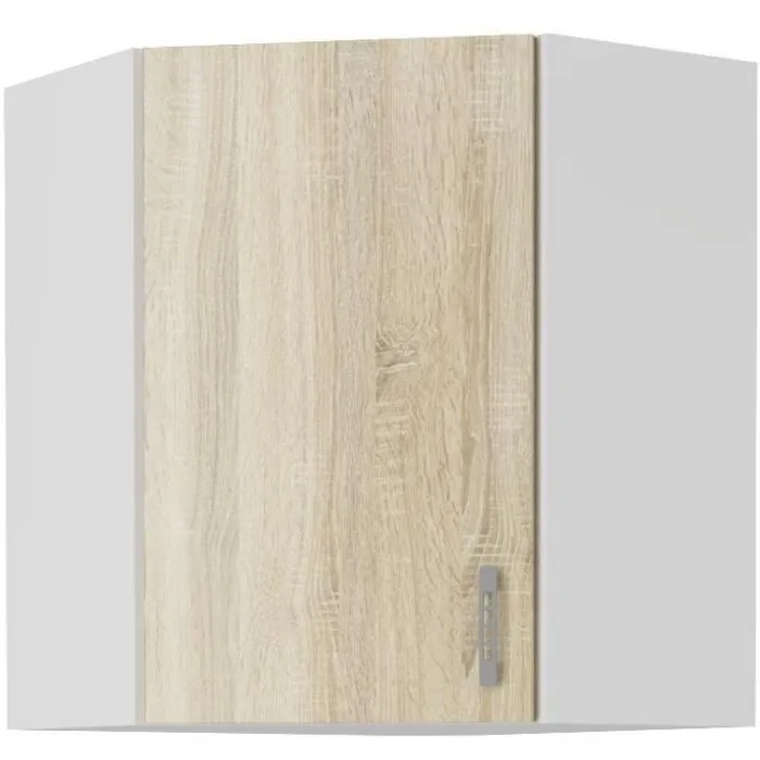 SARA Meuble haut d'angle - Décor chêne Sonoma - L59 x P59 x H71.5 cm