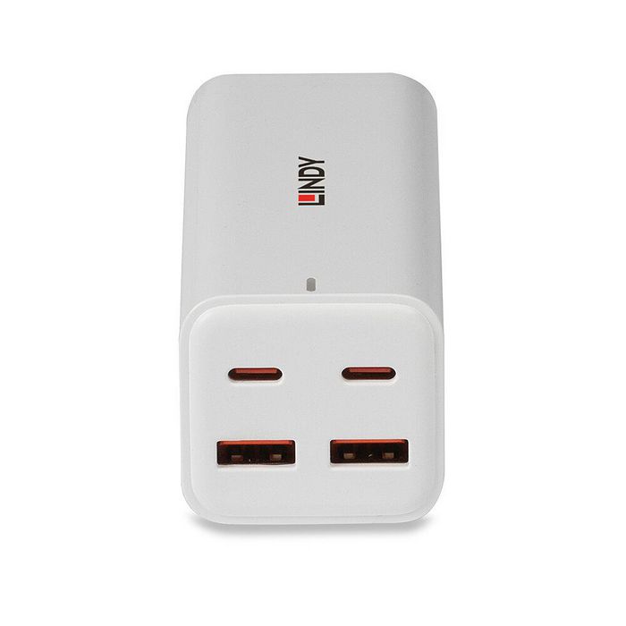 Lindy Chargeur GaN 100W 4 ports USB Type-C et Type-A Blanc Lindy Chargeur GaN 100W 4 ports USB Type-C et Type-A Blanc