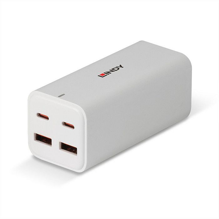 Lindy Chargeur GaN 100W 4 ports USB Type-C et Type-A Blanc Lindy Chargeur GaN 100W 4 ports USB Type-C et Type-A Blanc