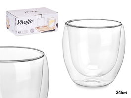Vivalto Verre Borosilicate Transparent 245 ml à Eau 8 x 8 x 8 cm (Set de 24)