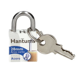 Hantums Candado à anse courte en acier 20mm