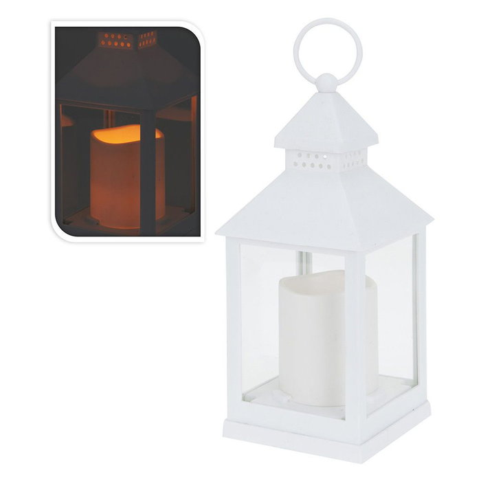 Lanternes blanc avec bougie LED intérieur fonction fixe temporisateur 10,5 x 10,5 x 23 cm Lanternes blanc avec bougie LED intérieur fonction fixe temporisateur 10,5 x 10,5 x 23 cm