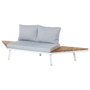 BigBuy Home Canapé de jardin Saskia Blanc Bois Aluminium 260 x 70 x 70 cm
