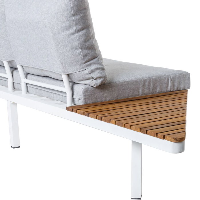 BigBuy Home Canapé de jardin Saskia Blanc Bois Aluminium 260 x 70 x 70 cm BigBuy Home Canapé de jardin Saskia Blanc Bois Aluminium 260 x 70 x 70 cm