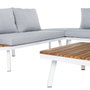 BigBuy Home Canapé de jardin Saskia Blanc Bois Aluminium 260 x 70 x 70 cm