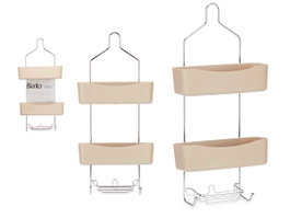 BERILO Étagère de douche 2 niveaux Beige