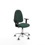 PIQUERAS Y CRESPO Chaise de bureau Algarra, Vert bouteille, Base chromée