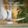 Logitech Zone 300 - Casque Bluetooth sans fil avec microphone anti-parasite et autonomie 20h - Blanc