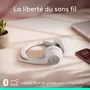 Logitech Zone 300 - Casque Bluetooth sans fil avec microphone anti-parasite et autonomie 20h - Blanc