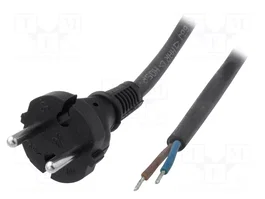 JONEX Câble d'alimentation H05RR-F 2x1,5mm2 Noir 3m