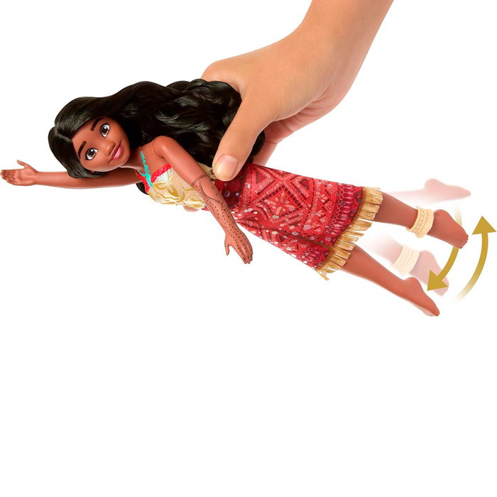 Mattel - Poupée Princesse Vaiana (Moana) avec changement de couleur au contact de l'eau, cheveux à coiffer, figurine Disney, jeu en français et anglais - Réf. Jff08