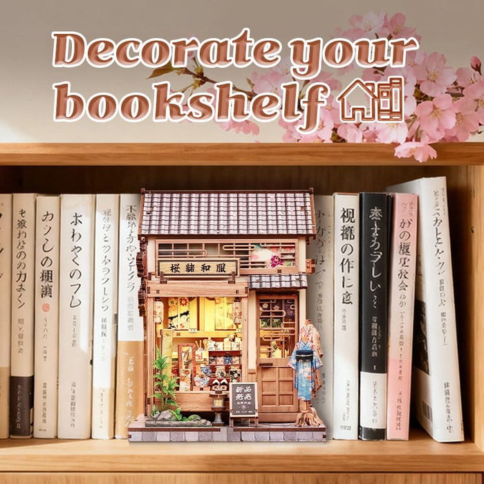 Figurine Model Kit Miniature House Sakura O Kimono Shop 19 x 14 cm Figurine Model Kit Miniature House Sakura O Kimono Shop 19 x 14 cm