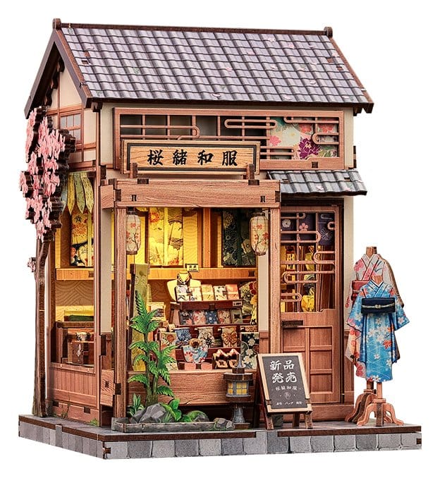 Figurine Model Kit Miniature House Sakura O Kimono Shop 19 x 14 cm Figurine Model Kit Miniature House Sakura O Kimono Shop 19 x 14 cm