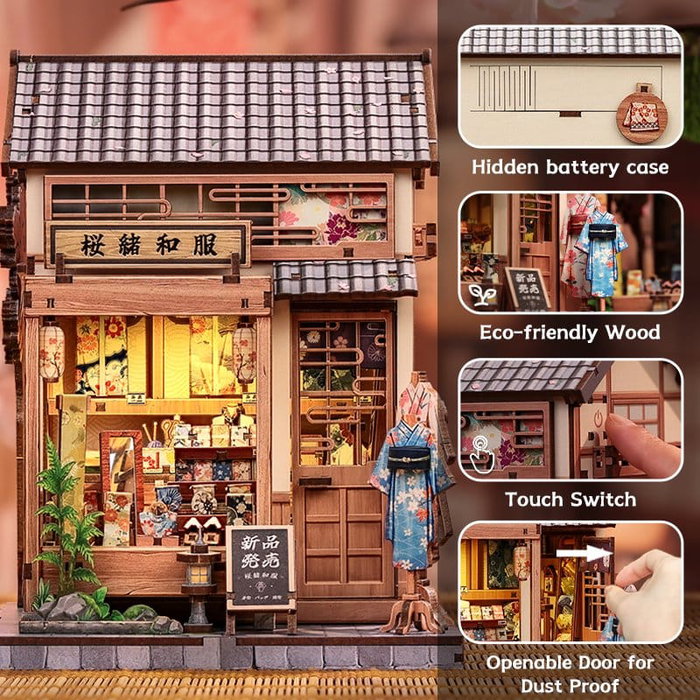 Figurine Model Kit Miniature House Sakura O Kimono Shop 19 x 14 cm Figurine Model Kit Miniature House Sakura O Kimono Shop 19 x 14 cm