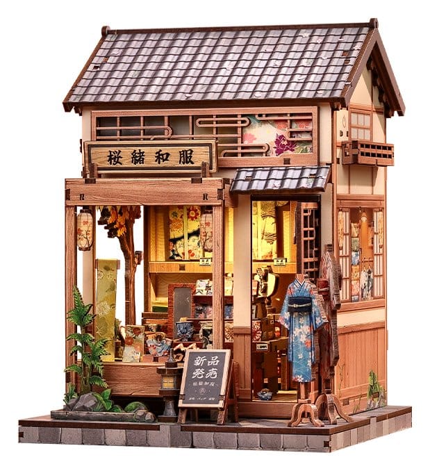 Figurine Model Kit Miniature House Sakura O Kimono Shop 19 x 14 cm Figurine Model Kit Miniature House Sakura O Kimono Shop 19 x 14 cm