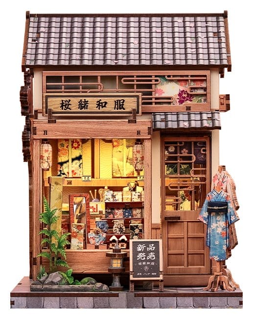 Figurine Model Kit Miniature House Sakura O Kimono Shop 19 x 14 cm Figurine Model Kit Miniature House Sakura O Kimono Shop 19 x 14 cm