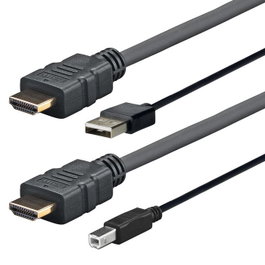 Vivolink Câble HDMI + USB-A vers HDMI + USB-B, 2,0 m, Noir