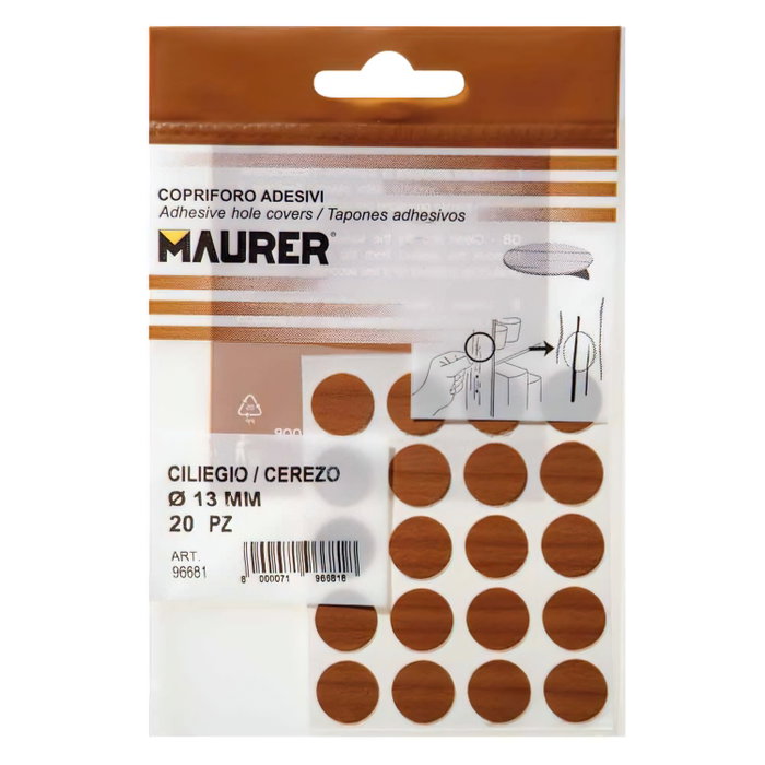 MAURER Cache-vis adhésifs merisier (blister 20 unités)