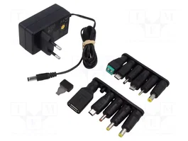 GOOBAY Adaptateur secteur noir avec sorties de tension multiples