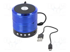 GEMBIRD Haut-parleur mini Bluetooth bleu avec microphone et support microSD