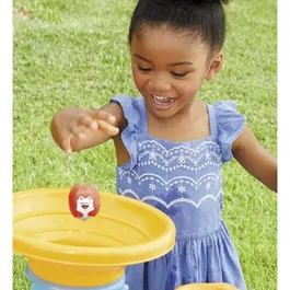 Little Tikes Table de Jeux d'Eau Bleue - Table d'Eau Spirale avec Roues Hydrauliques - Jouet d'Extérieur PVC pour Enfants dès 18 mois (73 x 73 x 77.5 cm)