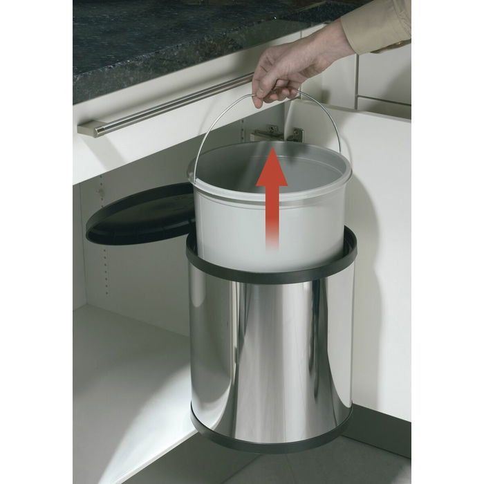 Poubelle Hailo Compact-Box Acier 15 L Noir Gris Intégrable Poubelle Hailo Compact-Box Acier 15 L Noir Gris Intégrable