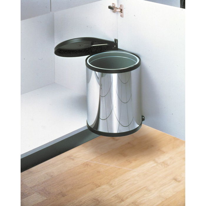 Poubelle Hailo Compact-Box Acier 15 L Noir Gris Intégrable Poubelle Hailo Compact-Box Acier 15 L Noir Gris Intégrable