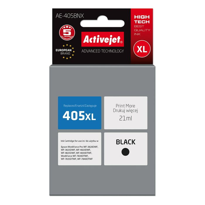 Cartouche d'encre originale Activejet AE-405BNX Noir Cartouche d'encre originale Activejet AE-405BNX Noir