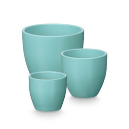 IBERGARDEN Set de 3 maceteros bombés turquoise mate