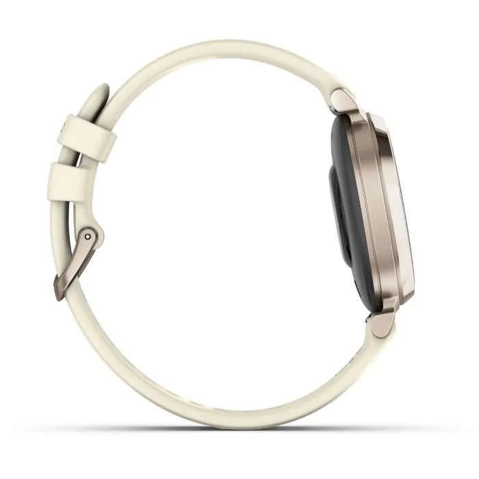 Garmin Lily 2 Montre Connectée Cream Gold 25,4 x 21,3 mm Bracelet Blanc Coco