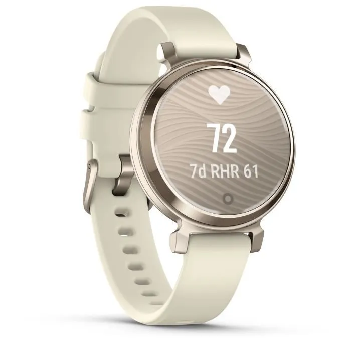 Garmin Lily 2 Montre Connectée Cream Gold 25,4 x 21,3 mm Bracelet Blanc Coco