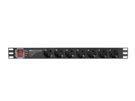 Lanberg PDU-PRO-07F-0200-BK Réglette Multiprise 1U 16A 6 Prises Schuko 2m Noir