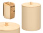 Berilo Boîte en plastique avec couvercle en bambou beige 9 x 13 x 9 cm (Set de 24)