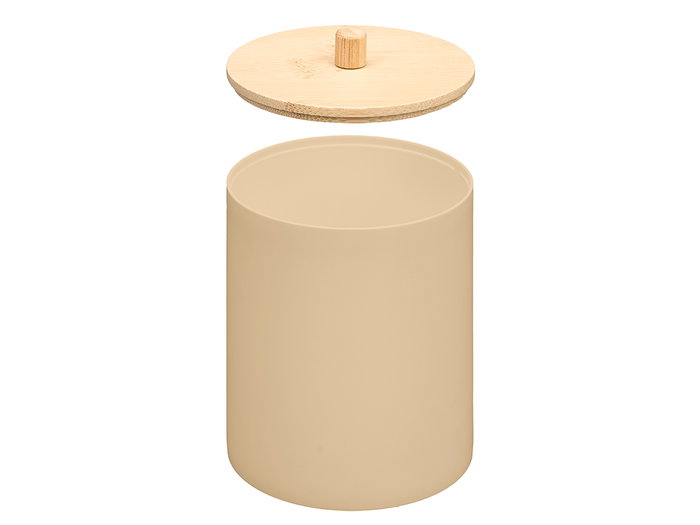 Berilo Boîte en plastique avec couvercle en bambou beige 9 x 13 x 9 cm (Set de 24)