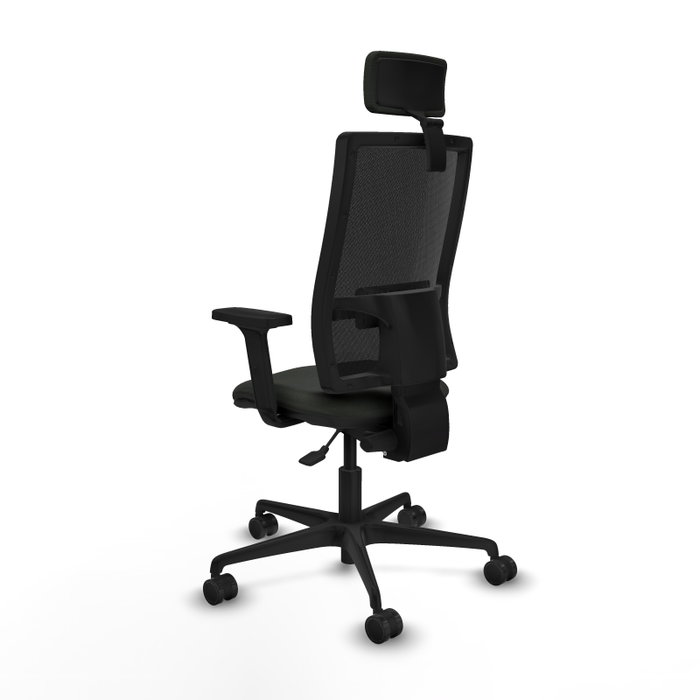 Piqueras Y Crespo Bormate Chaise de Bureau Noire avec Mécanisme Asynchrone et Accoudoirs 2D