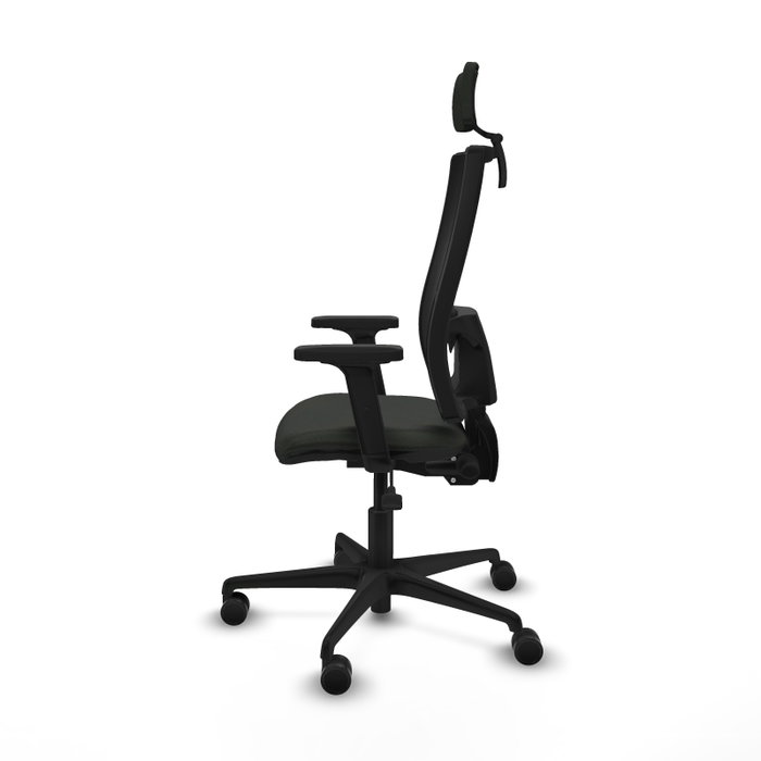 Piqueras Y Crespo Bormate Chaise de Bureau Noire avec Mécanisme Asynchrone et Accoudoirs 2D