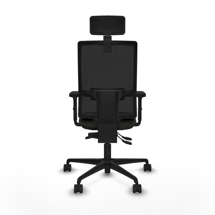 Piqueras Y Crespo Bormate Chaise de Bureau Noire avec Mécanisme Asynchrone et Accoudoirs 2D